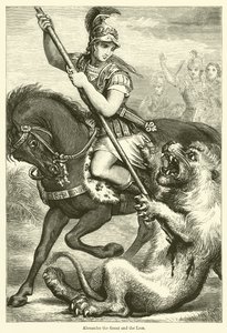 Alexander der Große und der Löwe (Stich) von English School