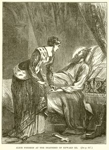 Alice Perrers am Sterbebett von Edward III von English School