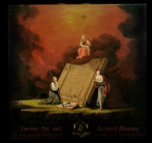 Allegorische Gruppe mit Freimaurersymbolik, 1810