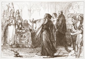 Auseinandersetzung zwischen John of Gaunt und dem Bischof von London, Illustration aus Die Geschichte des Protestantismus von James Aitken Wylie, veröffentlicht 1878