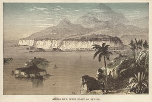Ambas Bay, Westküste Afrikas (farbiger Stich) von English School
