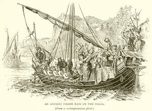 Ein antiker Piratenüberfall auf die Wolga von English School