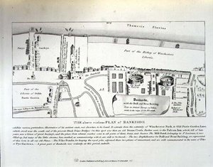 Ein elisabethanischer Plan von Bankside, veröffentlicht von Robert Wilkinson