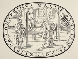 Eine englische Druckerei, 1619 von English School