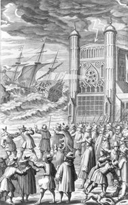 Eine Allegorie der Ereignisse um König Karl I. im Jahr 1649, 17. Jahrhundert