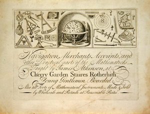 Eine frühe Londoner Handelskarte, ca. 1720 von English School