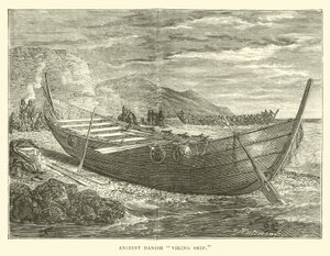 Altes dänisches Wikingerschiff von English School