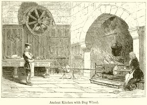 Alte Küche mit Hundewagen von English School