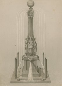 Alter Sonnenuhr und Brunnen, errichtet 1656 an der Leadenhall Corner, London von English School