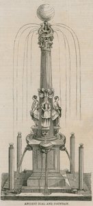 Alter Sonnenuhr und Brunnen, errichtet 1656 an der Leadenhall Corner, London von English School