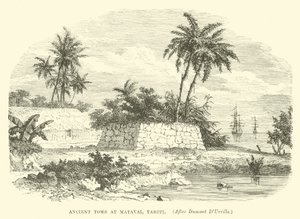 Altes Grab in Matavai, Tahiti, nach Dumont D
