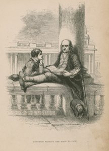 Anderson liest Jack die Bibel vor; Illustration aus Poor Jack von Frederick Marryat von English School