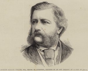 Andrew Barclay Walker, Esquire, Bürgermeister von Liverpool, Gründer einer Kunstgalerie im Wert von £20000 (Gravur) von English School