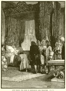 Anne ernennt den Herzog von Shrewsbury zum Lord Treasurer von English School