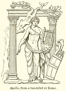 Apollo, von einem Basrelief in Rom von English School