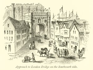 Zugang zur London Bridge auf der Southwark-Seite von English School