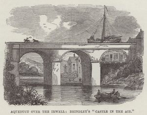 Aquädukt über den Irwell, Brindleys "Schloss in der Luft" (Gravur) von English School