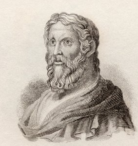Aristophanes, ca. 446 bis ca. 386 v. Chr. Komödiendichter des antiken Griechenlands, aus Crabb