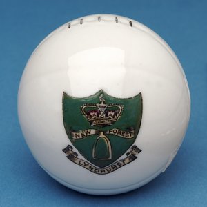Wappen-Souvenir-Miniaturfußball mit Übertragung des Lyndhurst, New Forest Wappens von English School