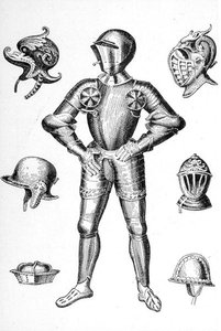 Rüstungen und Helme des 15. Jahrhunderts (Gravur)