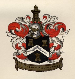 Wappen der Freimaurer des Gateshead Chapter, 1671, aus The History of Freemasonry, Band II, veröffentlicht von Thomas C. Jack, London, 1883 von English School