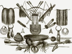 Waffen, Ornamente und Utensilien der Indianer von English School