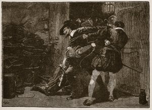 Verhaftung von Guy Fawkes, Illustration aus Cassells Illustrierter Geschichte Englands