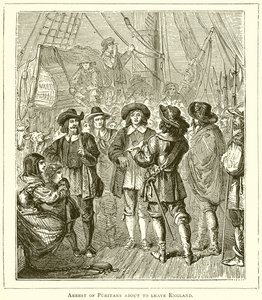 Verhaftung von Puritanern, die England verlassen wollten von English School