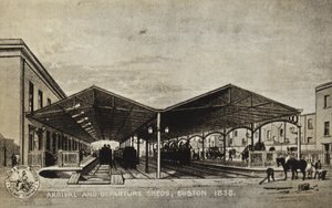 Ankunfts- und Abfahrtshallen, Euston 1838 von English School