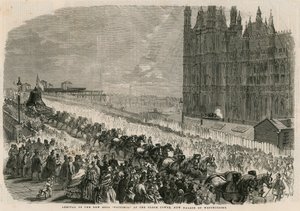 Ankunft der neuen Glocke Victoria am Clock Tower, Neues Palast von Westminster von English School