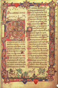 Hirsche und Vögel, aus dem Arundel Psalter, ca. 1310