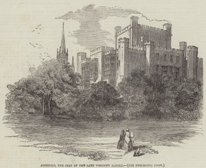 Ashridge, der Sitz des verstorbenen Viscount Alford (Gravur) von English School