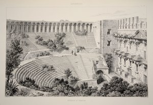 Aspendu - Innenansicht des Theaters, aus "The Principal Ruins of Asia Minor", veröffentlicht 1863 (Lithografie) von English School
