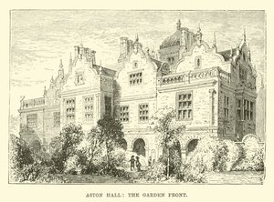 Aston Hall, die Gartenseite von English School