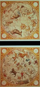 Astrologischer Kalender, Tierkreiszeichen, c.1660 von English School