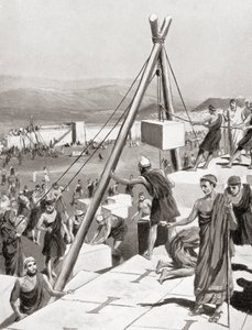 Athener bauen ihre Stadt unter der Führung von Themistokles nach der persischen Invasion Griechenlands, ca. 479 v. Chr., aus Hutchinson