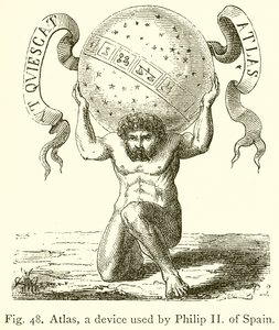 Atlas, ein Gerät, das von Philipp II. von Spanien verwendet wurde von English School