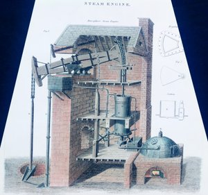 Atmosphärische Dampfmaschine (Farbstich)
