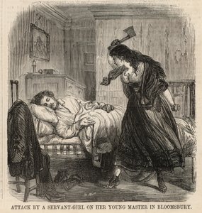 Angriff eines Dienstmädchens auf ihren jungen Herrn in Bloomsbury von English School