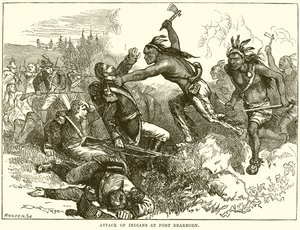 Angriff der Indianer auf Fort Dearborn von English School
