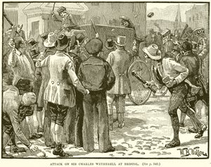 Angriff auf Sir Charles Wetherell in Bristol von English School