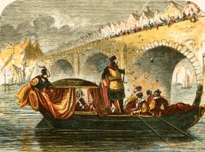 Versuch, das Lastschiff von Eleonore, Königin von Heinrich III., an der Londoner Brücke zu versenken von English School