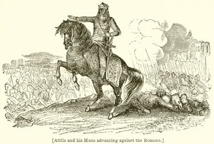 Attila und seine Hunnen rücken gegen die Römer vor von English School