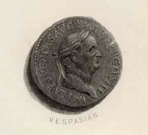 Aureus-Münze aus der Ära von Vespasian, Titus Flavius Vespasianus