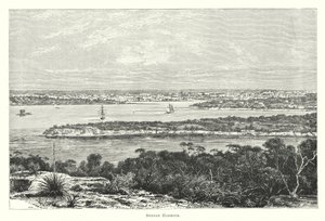 Australien: Hafen von Sydney (Gravur) von English School