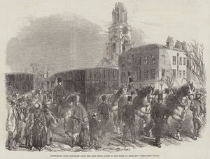 Australisches Gold vom East India Docks zur Bank of England transportiert von English School