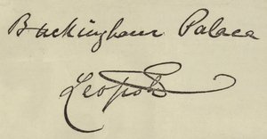 Autogramm des Herzogs von Albany (Stich) von English School