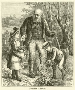 Herbstblätter (Gravur) von English School