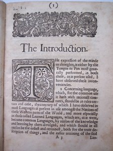 Einführung aus The ground-work, or foundation laid, (or so intended) for the framing of a new perfect language: and an universal or commonwriting von Francis Lodowyck, veröffentlicht in London