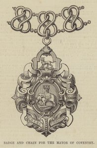 Abzeichen und Kette für den Bürgermeister von Coventry (Stich) von English School